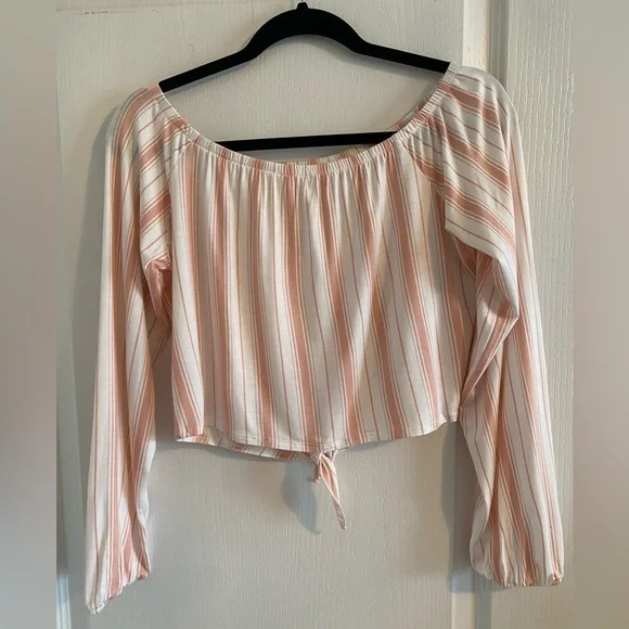 Pink Stripe Crop Top - Picture 2 of 7